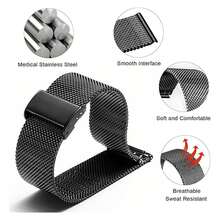 Unisex Stainless Steel Mesh Watch Band - Quick Release Metal Strap, Compatible With Smart Watches And Traditional Watches - Adjustable, Comfortable, Fashionable, Available In Gold, Silver, Black, Rose Gold - 18mm, 20mm, 22mm Options, Suitable For Daily, Business, Gift And Casual Wear - Multicolor - View 6