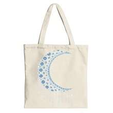 Icy Moon  A Frozen Crescent With Snowflakes And Dripping Ice DropsCanvas Tote Shoulder Bag - Màu be - Xem 1