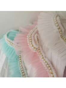 1件2码珍珠荷叶边蕾丝刺绣饰边，DIY手工袖领布料配件 - 彩色 - 查看 4