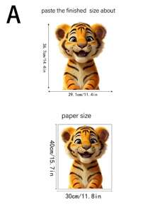 1pc Window Sticker Cute Smiling Tiger Sticker 15.7*11.8 Inch PVC Sticker Material Removable Self-Adhesive Easy-To-Tear Sticker Suitable For Window Decoration Glass Sticker Window Sticker Home Decor Wall Sticker Home Decor Make Your Life Brand New Holiday Decoration Sticker Birthday Graduation Gift