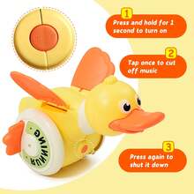 ODAPTO Cute Running Duck Crawling Toy With Light & Music, Baby Toys 18 Months, Increase Baby Tummy Time, Great Musical Crawl Toys For Infant 18 Months - Multicolor - View 8