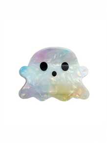 1 件万圣节鬼魂发夹怪异 Y2K 醋酸纤维爪夹：耀眼鬼魂形马尾发饰 - 非常适合万圣节派对和服装