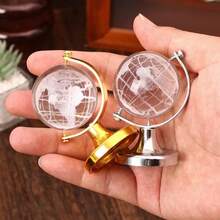 Mini Glass Globe Tabletop Decoration Ornament 6.3cm - Silver - View 7