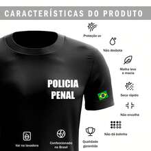 Camiseta Uniforme Profissional Empresa de Policia Penal Fardamento Farda Camisa - Branco - Visão 4