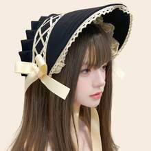 可爱的洛丽塔风格蕾丝边蝴蝶结头饰，角色扮演配件万圣节 - 彩色 - 查看 11