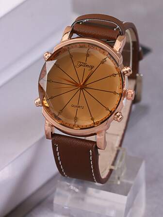 1 montre à quartz pour homme + 1 boîte. Idéal pour offrir à des amis, des amoureux, des pères, des proches. Bracelet en PU. Amitié, famille, amour.