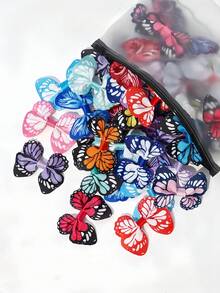 24Pcs Random Colorful Butterfly Hair Clips, Girls' Hair Clips, Hair Accessories For Birthday Parties And Performances