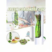 1pc/2pcs/3pcs Vegetable Freshness Containers, Keeps Cilantro, Asparagus Fresh, Suitable For Refrigerator Use, Preserves Bottled Herbs Freshness, Mint Fridge Storage, Keeps Greens Fresh For 2-3 Weeks, Vegetable Preserving Supplies - White - View 7