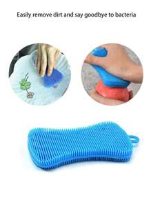 فرشاة غسيل الأطباق من السيليكون، فرشاة غسيل الأطباق ذات الوجهين، أدوات وإكسسوارات مطبخ صغيرة (طقم 3 قطع)