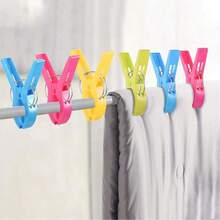 Plastic Clothespins, Beach Towel Clips, Securely Holds Clothes And Blankets On Clothesline Or Hangers, Clothespins, Windproof Clips, Large Plastic Clips For Clothesline, Clips For Chairs, Extra Large Plastic Clips For Pool Lounge Chairs, Hooks For Beach Chairs - Four Colors 4PCS 13.5*3CM - View 2
