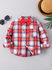 Young Boy Plaid Shirt, Casual Autumn/Winter Jacket - Multicolor - View 1