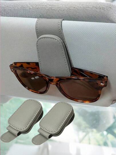On-Board Eye Clip, Multi-Functional Car Sunglasses Holder, Sun Visor Car Glasses Holder, Car Sunglasses Box And Multi-Functional Storage Clip, Magnetic Sunglasses Clip, Bill Clip, Sun Visor Sunglasses Storage Device For Car Use, Which Can Effectively Protect Lenses, Can Clip Glasses, Sunglasses, Myopia Glasses, Reading Glasses,