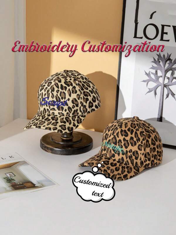 1pc Personalized Leopard Print Hard Top Baseball Cap, Outdoor Casual Youth Sun Protection Hat, Soft Top Flattering Style, Suitable For Daily Wear, Travel, Suitable For Teenage Girls And College Students, Perfect For Back To School