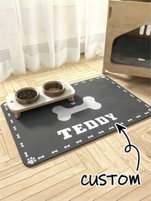 Alfombrilla personalizada súper absorbente para comida de perro, almohadilla personalizable para tazón de mascotas, hecha de goma y material de diatomita, adecuada para perros, cosas personalizables - Multicolor - Ver 2