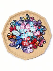 24Pcs Random Colorful Butterfly Hair Clips, Girls' Hair Clips, Hair Accessories For Birthday Parties And Performances