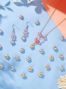 60pcs Puffy Heart Charm Tiny Love Pendant CCB Plastic Pendants 1.6mm Small Hole Heart Charms Golden Dangle Pendants For Valentine Gifts DIY Jewelry Making Kit Necklace Bracelet - Love Pendant - View 4