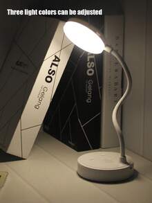 可usb充電的led桌燈,帶有三級亮度調節,可在白光/中性光/暖光模式之間切換,設有小夜燈功能,可保護眼睛 - 白色 - 查看 6