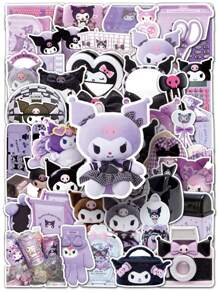 50 件官方* 4-5 厘米 Sanrio INS 热门 Hello Kitty、Kuromi 防水儿童涂鸦贴纸，适用于笔记本电脑、水瓶、保险杠、电脑、手机、笔记本贴纸和贴花