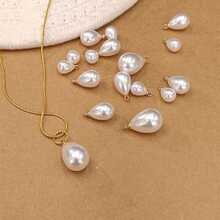 10 cái charm ngọc trai hình giọt nước làm trang sức DIY, phụ kiện mặt dây chuyền bông tai, hạt phong cách ngọc trai nước ngọt làm vòng cổ và đồ thủ công - Nhiều màu - Xem 4