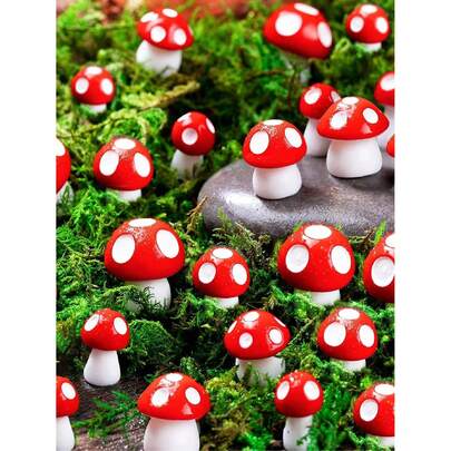 9个/15个/20个/50个迷你蘑菇，适用于工艺品、微型仙境花园、树脂小蘑菇装饰、仿真蘑菇微型雕塑，适用于盆景微景观工艺（款式随机）