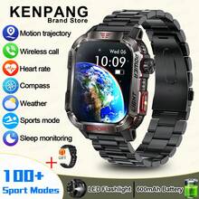 KENPANG 坚固耐用的户外智能手表（接听/拨打电话），适用于 iOS 和 Android 无线通话智能手表，带 LED 手电筒、健身、IP68 防水/睡眠 600mAh 电池 - 彩色 - 查看 14