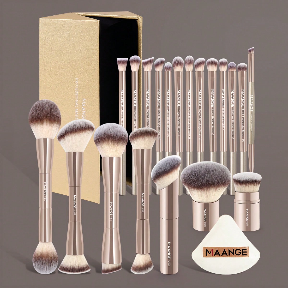 Pcs 13/20pcs Juego de brochas de maquillaje profesional, incluye accesorios y caja de almacenamiento, brocha para base, brocha para polvo suelto, broc