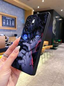 1 件创意动漫男孩彩绘图案黑色哑光 TPU 材质醒目手机壳，防震保护套，送给男朋友/女朋友的礼物，兼容 、OPPO、Vivo 和其他安卓手机，防水防摔防刮