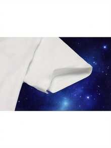 Men's Casual T-Shirt - Polyester, Crew Neck, Short Sleeve, Summer T-Shirt, Geometric Pattern, Regular Version, Knit Fabric - Blanco - Ver 5