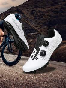 专业骑行鞋，MTB越野户外山地自行车鞋，男女通用，适用于各种地形自行车运动鞋，防滑耐磨，轻便透气，可调节双旋转扣，GL美观时尚，徒步鞋 - 白色 - 查看 3