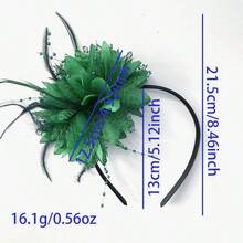 1 Pc Fascinators Hat Flower Mesh Ribbons Feathers On A Headband And A Clip Tea Party Headwear For Girls And Women
