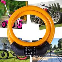 Resettable Steel Combination Lock, Applicable For Bicycle Anti-Theft Security, Multiple Colors Available (Black, Yellow, Green, Pink, Blue), PVC/Steel Wire Structure, Secure 4-Digit Combination Design, Suitable For Mountain Bike, Road Bike, E-Bike, Motorcycle Lock | Steel Wire Bicycle Lock - Resettable Bicycle Password Lock - View 15