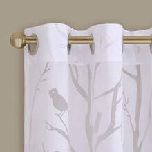 EstiloTendenciaMadison Park - Cortinas Transparentes Para Dormitorio, Modernas Y ContemporáNeas, De Lino Natural, 84 Pulgadas De Largo Para Sala De Estar, Cortina Transparente Moderna Con Ojales Cecily Botanical, 50 Pulgadas De Ancho X 84 Pulgadas De Largo, Paquete De 1 PanelCalidad PremiumVersióN Mejorada - Averil Bird White - Ver 4