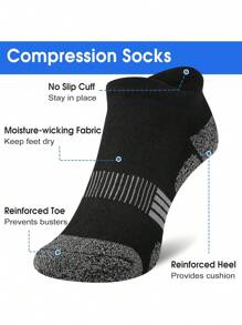 30双新款黑白灰色男士短袜踝袜薄款针织运动袜户外健身透气速干耐磨短筒船袜 - 彩色 - 查看 4