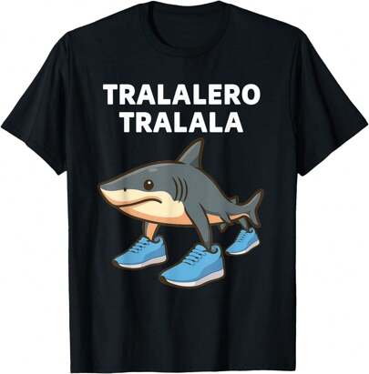 Men Tralalero Tralala Shark Brainrot Meme Men Men T-Shirt Big L-3XL 4XL 5XL