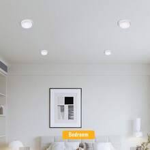 CANMEIJIA GX53 嵌入式吸顶灯，嵌入式壁灯，装饰吸顶灯，嵌入式/表面安装，黑色/白色可选，带/不带灯泡，铝制材料，兼容 GX53 灯泡，适用于商店、书房、卧室、客厅、咖啡厅、展厅、画廊、博物馆、走廊、入口，根据需要选择颜色