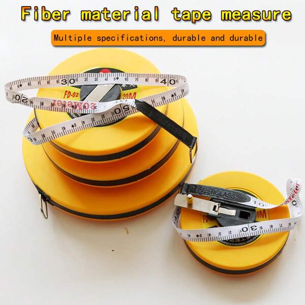 50m/30m/20m/10m Fiber Measure Tape - Clear CM Markings, Suitable For Long Distance Measurement And Land Surveying, Portable