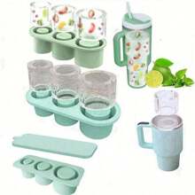 1pc Silicone Trays With Lid Cylinder,Compatible With Stanley,Large Molds For Tumbler Cup Home Summer Juice Ice Trays For Freezer,Party,Travel,Wedding,Birthday,Kitchen,Storage,Outdoor.