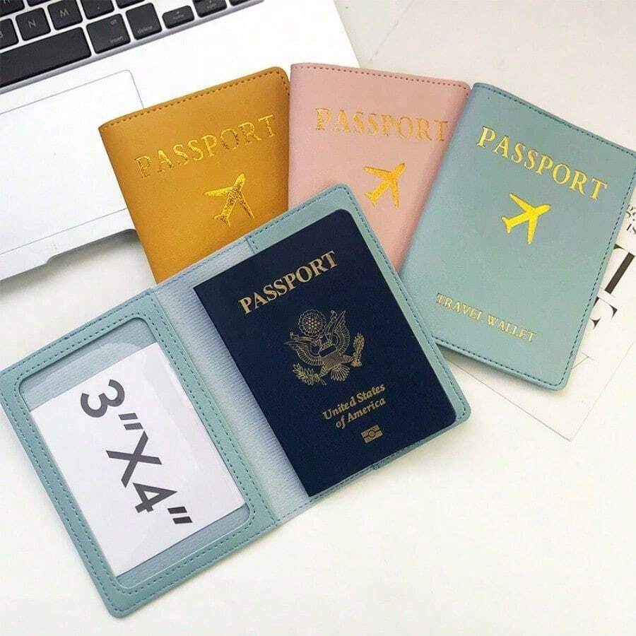 1 pieza ¡Un imprescindible para viajar! Clip para pasaporte de material, bolsa portadocumentos para almacenar fotografías de identificación, compacto, ligero, seguro y organizador anti-pérdida