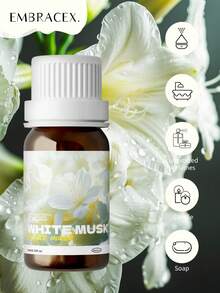 EMBRACEX. 10ml Weißer Moschus Ätherisches Öl Weißer Moschus Aromatherapie Ätherisches Öl Verwendung Pflanzenduft Ätherisches Öl zur Linderung von psychischem Stress