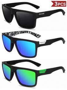 Dreamy Cool Classic Polarized Square Fashion Glasses, Suitable For Boy And Girl, Outdoor Sports Party Vacation Travel Driving Fishing Supplies Photo Props