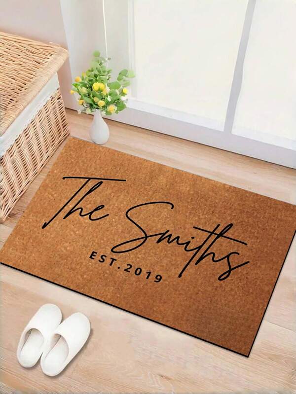 Personalized Welcome Mat - Custom Family Name Door Mat, Durable Polypropylene Material, Dry Clean Only, Perfect For Home Decor, Wedding Gift, Housewarming Present, Christmas Front Door Mat, Welcome Mat For Front Door