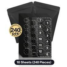 BRIDGESOUND 480 贴纸/20 张，360 贴纸/15 张，240 贴纸/10 张，120 贴纸/5 张，升级版黑色薄膜 16 片固化指甲贴纸，强力双面胶指甲凝胶，UV 凝胶指甲油，DIY 美甲，持久耐用，需要固化。 - 無色 - 查看 13