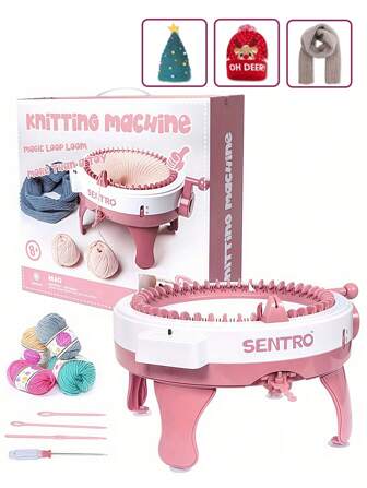 Zestaw do robienia na drutach 22/24/32/40/48 igieł (akcesoria w losowych kolorach), dzierganie czapeczek dla dzieci, szalików, skarpetek, rękawiczek, swetrów jako prezentów, można również dziergać ubranka dla zwierząt, prezenty świąteczne, urodzinowe, na Boże Narodzenie, Halloween, noworoczne