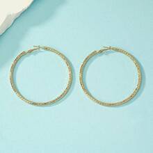 1 Pair Metallic Texture Exaggerated Hoop Earrings