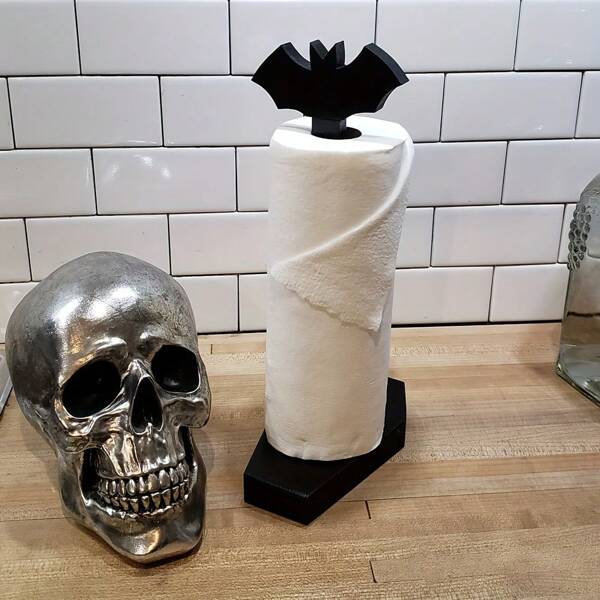 Soporte para pañuelos con diseño de murciélago - Decoración de Halloween para cocina y baño - Decoración del hogar gótica para los raros y curiosos - Accesorio de mostrador estilo gótico - Regalo de brujería para mujeres