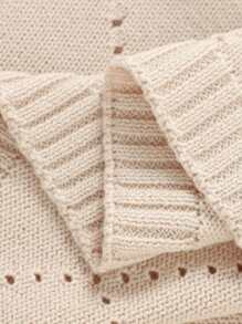 1 件婴儿针织毯，休闲简约儿童毯，四季婴儿襁褓包