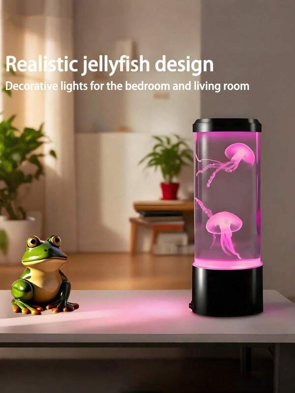 1pc Jellyfish Lamp, Mesmerizing Lava Lamp, Jellyfish Table Lamp, Mood Light, Color Changing Light, Bedside Lamp, LED Night Light, Lava Lamp - USB Powered, 7-Color Jellyfish Ambient Reading Lamp, Suitable For Bedroom, Living Room, Dining Room, Study, Library Lighting, Birthday, Holiday Gift
