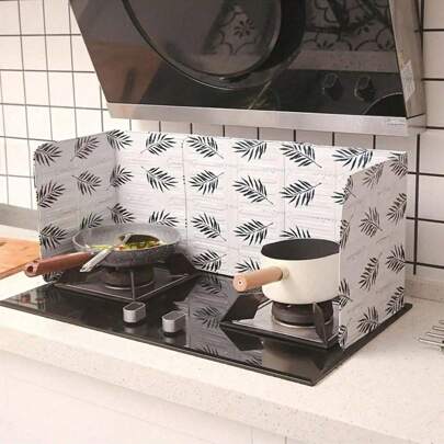 2pcs/1pc Kitchen Oil Splash Guard, Splash Guard, Kitchen Oil Shield, Non-Stick Splash Guard, Aluminum Splash Guard, Stove Heat Insulation Shield, Kitchen Gadgets For Cooking, Frying, Baking, Home, Travel