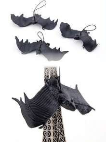 6 Stücke Halloween Party Simulation Fledermaus Realistisch Horror Fake Streich Spielzeug Hängende Fledermaus Bar Spukhaus Halloween Party Dekorationen Trickreiche Requisiten Artibetter Erwachsene Streich Halloween Dekorationen, 3D realistische hängende Vampir Fledermäuse