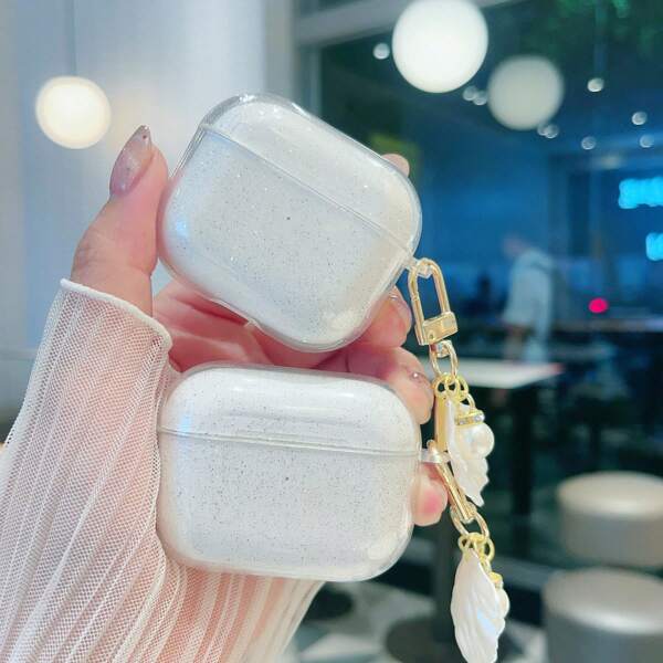 Estuche y funda protectora transparente y brillante para Airpods 4, Airpods Pro, Airpods Pro 2, Airpods 3, Airpods 1/2, con diseño de niña antideslizante